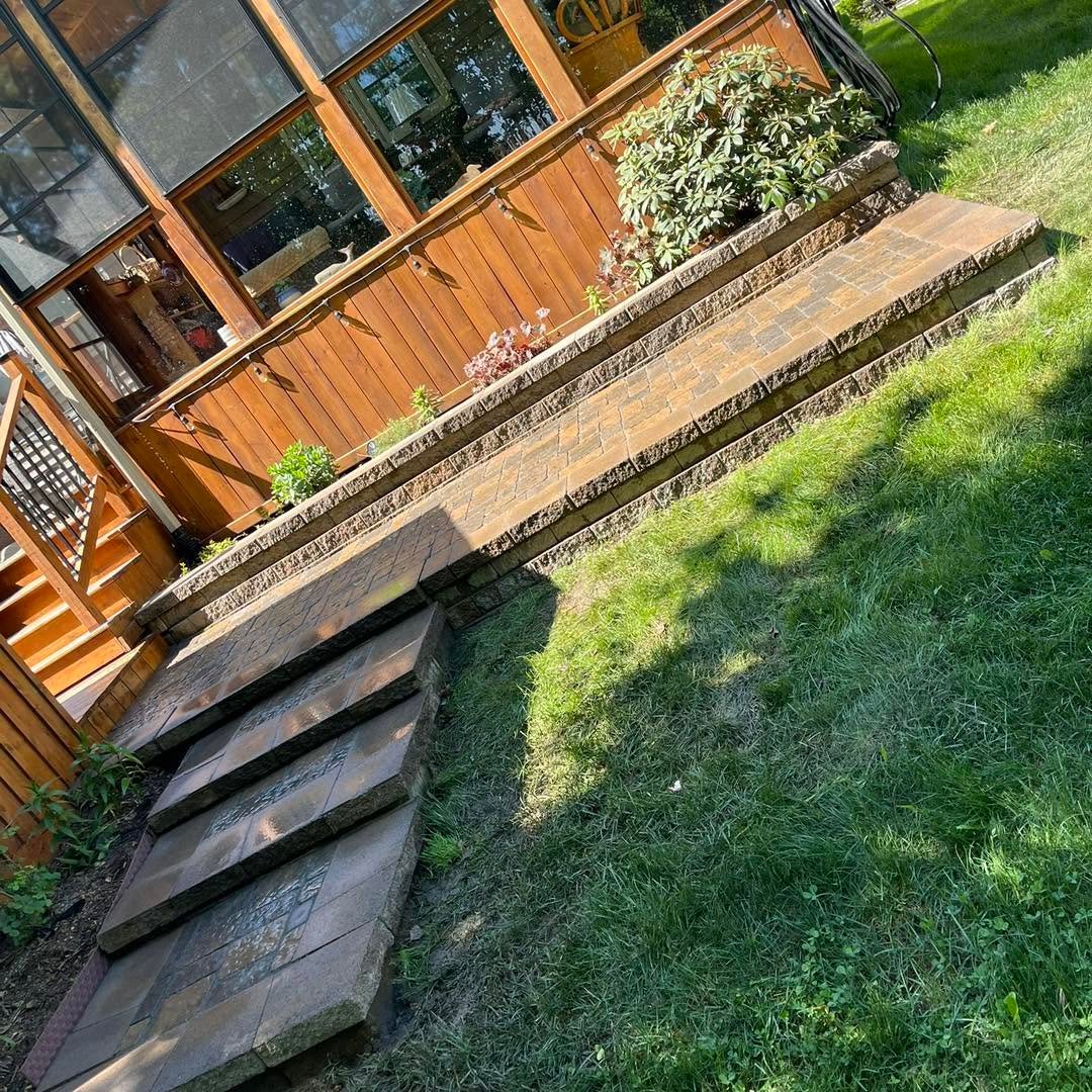 Existing garden steps before rebuilding